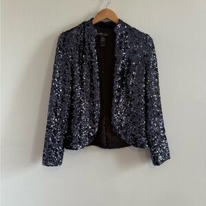 LONDONJEAN Navy Sparkling Sequin Blazer, excellent condition, offers welcome